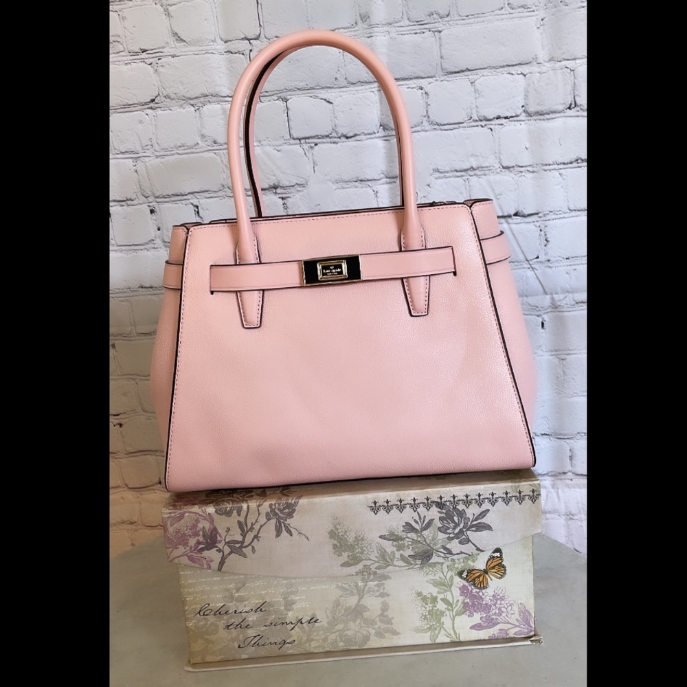 *KATE Spade ♠️ *Lucia  Refined Grain LEATHER MEDIUM SATCH - Picture 11 of 13